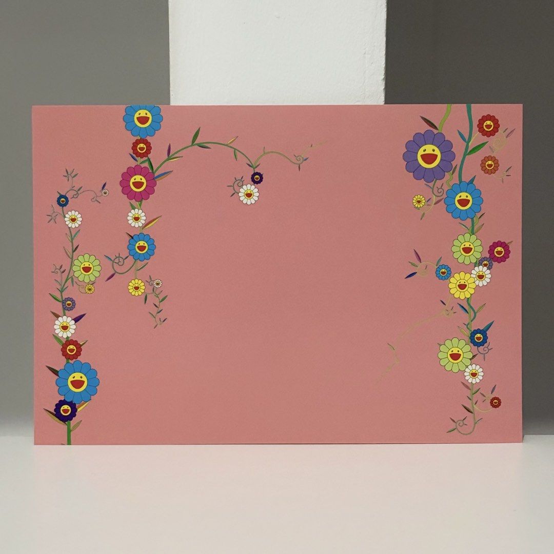 Framed Takashi Murakami Postcard “Pink Summer” (Category: Art & Prints) located in Santa Rosa. Submitted by shikaricollectibles (Listing ID 1469679714, Image 3). Description: Framed Takashi Murakami Postcard “Pink Summer” An art postcard featuring Takashi Murakami, released in 2001. Postcard Size: 6.9 x 4.75 inches Frame Size: 12.3 x 10.1 inches Frame Thickness: 1 inches Frame Color: White Glazing: Glass Mat Border: 2 Inches Mat Color: Off-white.
