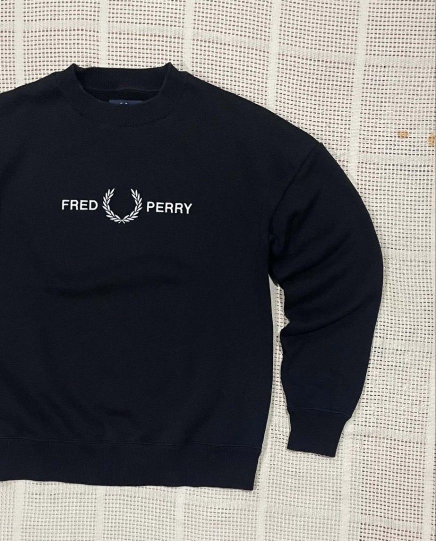 Fred Perry Crewneck Sweatshirt (Category: Luxury Apparel) located in Bacolod City. Submitted by abkicks_apparel (Listing ID 1469727075, Image 3). Description: Fred Perry Crewneck Sweatshirt ( Embroidered Logo ) Size 4 On Tag W21 L26.5 Authentic Original As New Condition No Hidden Issues .