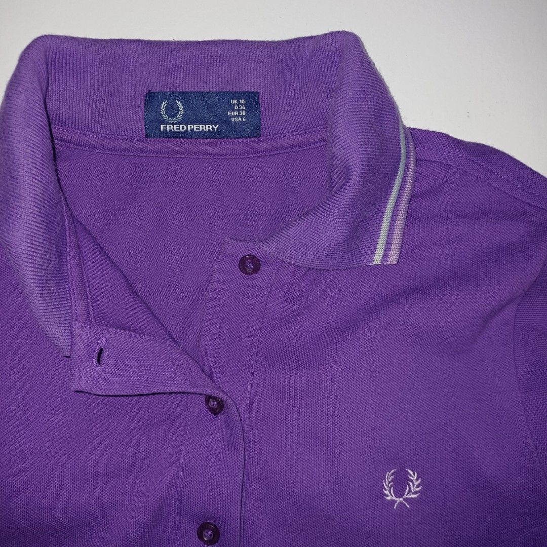 Fred Perry Purple Polo Shirt (Category: Shirts) located in Pasig City. Submitted by padillaaub64242 (Listing ID 1469652820, Image 3). Description: - Brand: Fred Perry - Color: Purple - Size Small -16×28 Inches.
