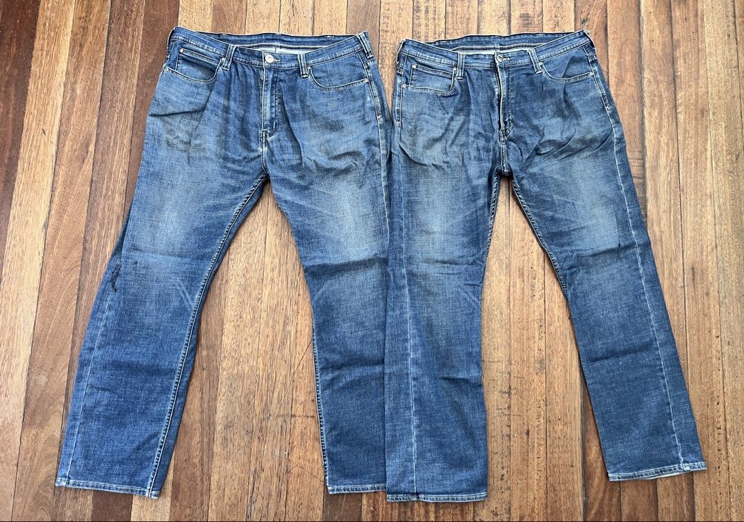 FREE SHIP PACK Lee Jeans Size 38 (Category: Jeans) located in Los Banos. Submitted by Woop_Loots (Listing ID 1466878522, Image 1). Description: - Brand: Lee Stylistic Denim - Color: Classic blue wash - Size: Tagged 38 - Design: Five-pocket setup with button closure and zip fly - Details: Leather logo patch and reinforced X-stitches on leg seams - Material: Comfortable cotton construction - Condition: Great for everyday wear.