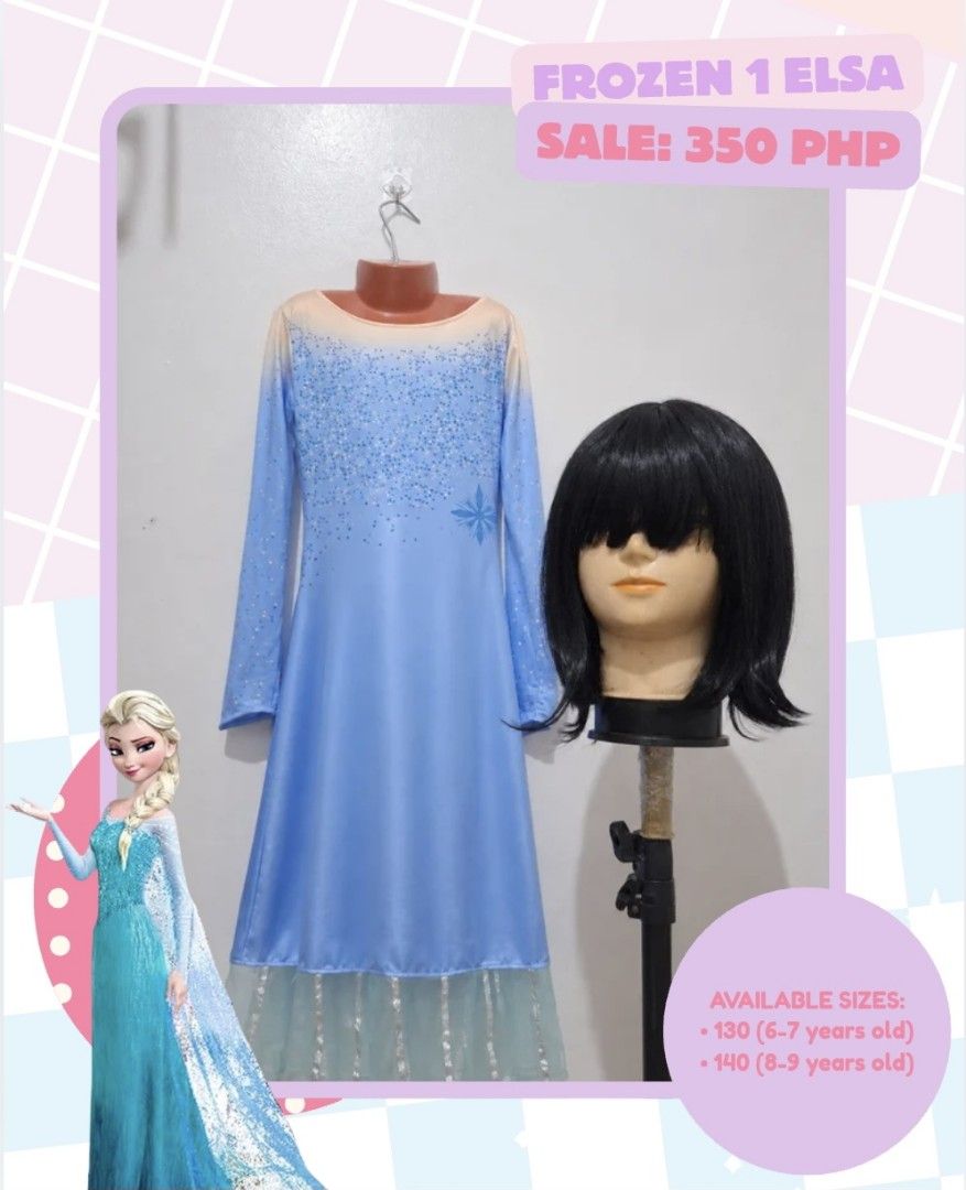 Frozen 1 Elsa Costume Sale (Category: Babies & Kids Fashion) located in Subic. Submitted by pamyucosrental (Listing ID 1469689707, Image 1). Description: - Item: Frozen 1 Elsa Costume - Price: 350 PHP - Design: Blue long-sleeve dress with sparkly details and mesh bottom trim - Size 130: Fits 6 to 7 years old - Size 140: Fits 8 to 9 years old - Condition: Brand new - Send a message to order yours today!.