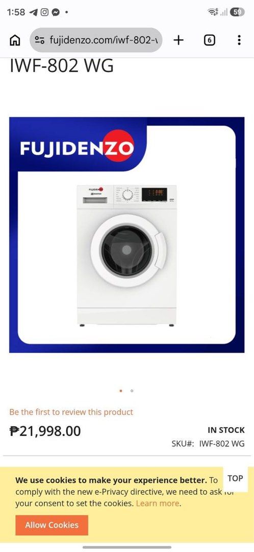 Fujidenzo Front Load Washing Machine (Category: Washing Machines and Dryers) located in Quezon. Submitted by dana_t (Listing ID 1469597364, Image 1). Description: .