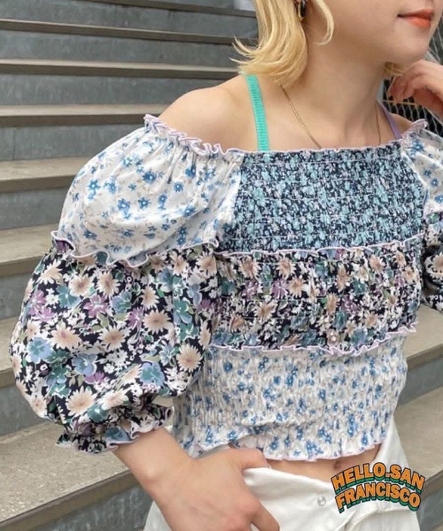 Fully Smocked Blouse top (Category: Blouses) located in Pili. Submitted by thankyounext_bicol (Listing ID 1469712207, Image 3). Description: Can fit S-M So pretty & like new 💛.