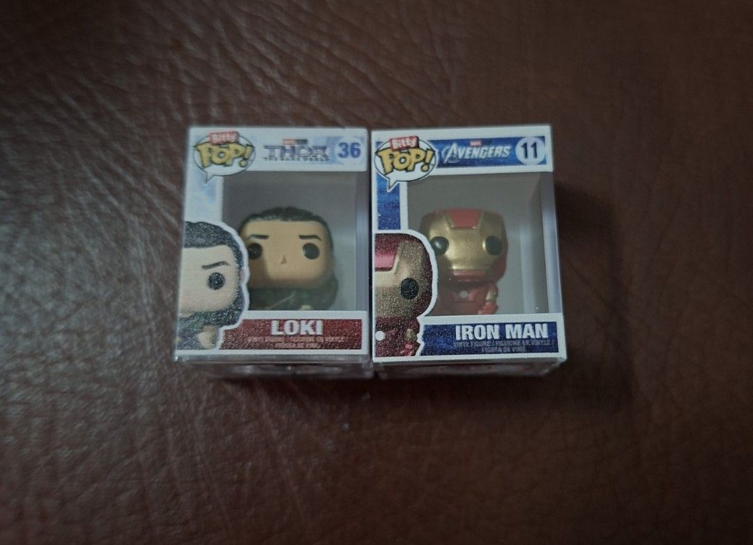 Funko Bitty Pop Marvel Infinity Saga Loki and Iron Man (Category: Action & Battle Toys) located in Quezon City. Submitted by jiminsssiii (Listing ID 1469625289, Image 1). Description: wts lfb marvel ph - funko bitty pop marvel infinity saga • Loki and Iron Man set - 450 php rfs: dupe fixed price loc: Commonwealth, QC mop: maribank, gcash mod: j&t and lalamove.