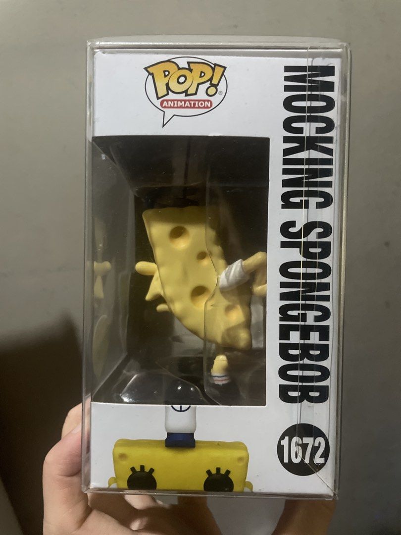 Funko Pop Animation Mocking SpongeBob 1672 Special Edition (Category: Designer & Blind Box Toys) located in Manila. Submitted by spongebro (Listing ID 1469696826, Image 2). Description: - Item: Mocking SpongeBob Vinyl Figure - Collection: SpongeBob 25th Anniversary (Pop Animation #1672) - Condition: Brand new with Special Edition sticker - Protection: Includes a clear plastic protective case - Packaging: Vibrant yellow box design with character a