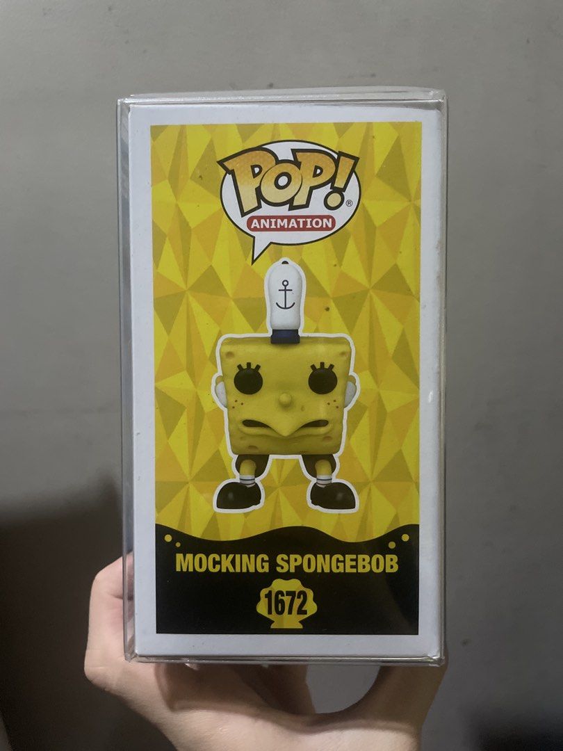 Funko Pop Animation Mocking SpongeBob 1672 Special Edition (Category: Designer & Blind Box Toys) located in Manila. Submitted by spongebro (Listing ID 1469696826, Image 3). Description: - Item: Mocking SpongeBob Vinyl Figure - Collection: SpongeBob 25th Anniversary (Pop Animation #1672) - Condition: Brand new with Special Edition sticker - Protection: Includes a clear plastic protective case - Packaging: Vibrant yellow box design with character a
