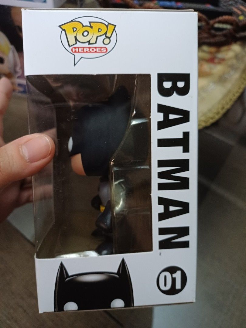 Funko Pop Heroes Batman 01 DC Comics Vinyl Figure (Category: Designer & Blind Box Toys) located in Taguig. Submitted by naxinator (Listing ID 1469717155, Image 2). Description: - 100% Original Funko Pop DC Super Heroes Batman (Figure #01) - Iconic classic grey and black suit design with yellow utility belt - Comes in original box with clear display window and character artwork - Perfect addition for DC fans and Funko collectors - Condition: Good 