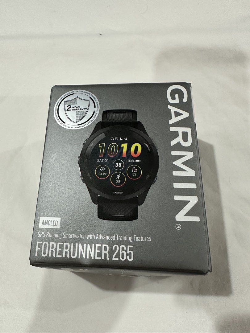 Garmin Forerunner 265 Music (Category: Wearables & Smart Watches) located in Imus. Submitted by southdrips (Listing ID 1469630457, Image 2). Description: Selling my Garmin Forerunner 265 Music No hidden issues All buttons are functioning well, screen is intact Good as new and barely used Complete with box, manual, charging cord Bought from Singapore last December 2025 (original SRP in Singapore was around Php28,000+) RFS: I'm not using it anymore