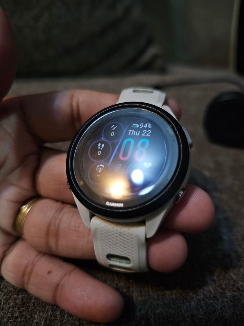 GARMIN FORERUNNER 265s (Category: Wearables & Smart Watches) located in Caloocan City. Submitted by yatsbatoyskie (Listing ID 1469692982, Image 2). Description: RUSH sale Forerunner 265S for only 17k 😱😱😱 unit & charger no damage or scratch on screen honest issue madumi lang yung band madali naman linisin battery life up to 2 weeks meetup or via delivery caloocan sm grand monumento.