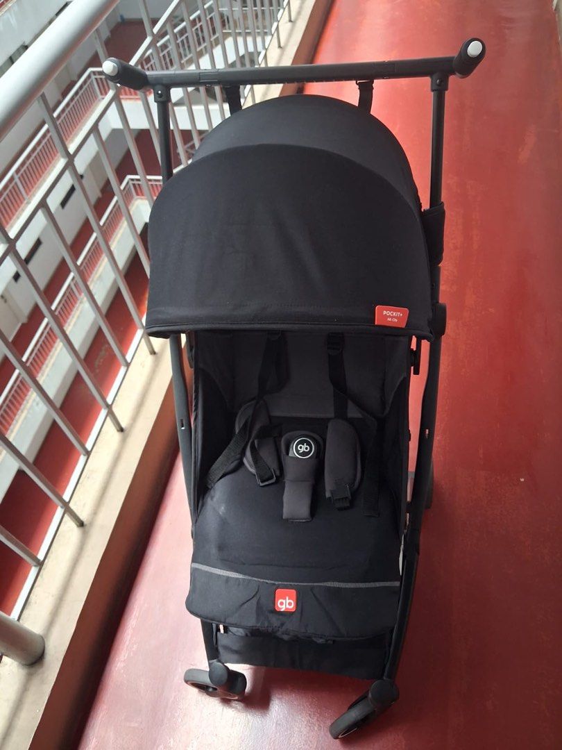 GB Compact Baby Stroller (Category: Strollers) located in Cainta. Submitted by kailiz (Listing ID 1469574985, Image 1). Description: - Sleek all-black compact stroller, perfect for travel and everyday use - Fully enclosed canopy protects baby from sun and wind - Spacious under-seat storage basket for diaper bags and groceries - Comfortable foam-grip push handle for smooth steering - Sturdy frame with smooth-rolling wheels - Quick and easy fold de
