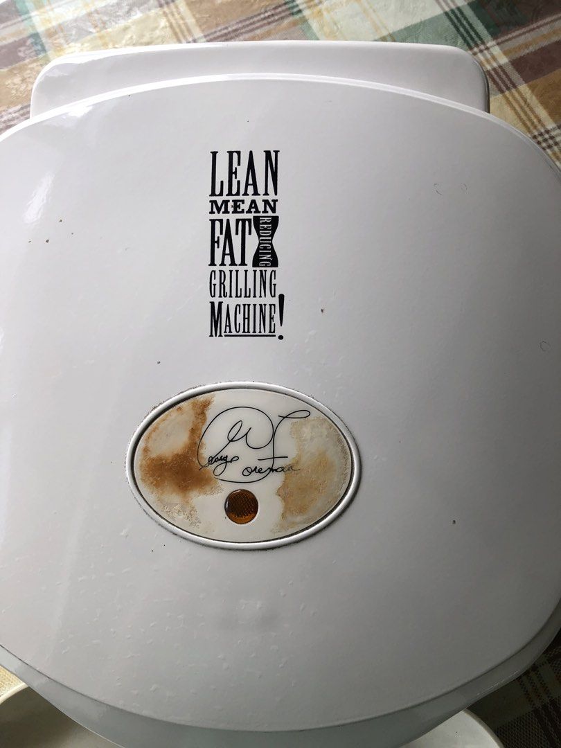 GEORGE FOREMAN LEAN MEAN FAT GRILLING MACHINE 110V (Category: Other Kitchenware & Tableware) located in Manila. Submitted by winnieyols (Listing ID 1469674056, Image 2). Description: GEORGE FIREMAN LEAN MEAN FATGRILLING MACHINE. - USED WITH ISSUES Pls see photos … broken at the side but still can be used…. Due to mishandling. - 110V bought in the USA - PHP 300.00 only - RFS: the owner transfered to a smaller house with no 110V outlet anymore… - M