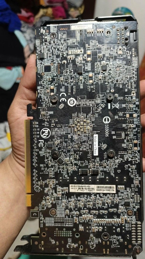 Gigabyte (Defective) Radeon RX 570 Gaming 4GB GPU (Category: Computer Parts) located in Mandaluyong City. Submitted by zackrence (Listing ID 1469709053, Image 2). Description: **FOR SALE: Gigabyte RX 570 4GB GDDR5** 🎮 **Brand:** Gigabyte 💾 **Model:** Radeon RX 570 4GB ⚠️ **DEFECTIVE GPU – BUY AT YOUR OWN RISK!** ❌ No Power ❌ No Display Kayo na po ang bahalang magpagawa. Selling as-is, for repair or troubleshooting. Walang kasiguraduhan kung maa