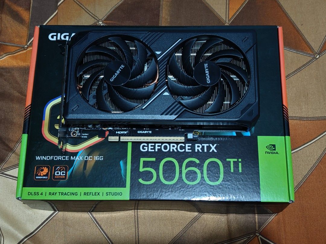 Gigabyte Eagle RTX 5060ti 16gb (Category: Computer Parts) located in Malabon City. Submitted by daywalker14 (Listing ID 1469747250, Image 1). Description: Forsale Only Gigabyte Eagle RTX 5060ti 16gb for only P38,000 Condition -no issue -sealed intact -with box -used only for dota 2 -no rust Rfs Downgrade Location Malabon City .