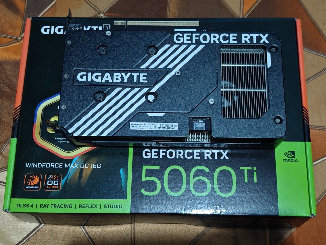 Gigabyte Eagle RTX 5060ti 16gb (Category: Computer Parts) located in Malabon City. Submitted by daywalker14 (Listing ID 1469747250, Image 2). Description: Forsale Only Gigabyte Eagle RTX 5060ti 16gb for only P38,000 Condition -no issue -sealed intact -with box -used only for dota 2 -no rust Rfs Downgrade Location Malabon City .