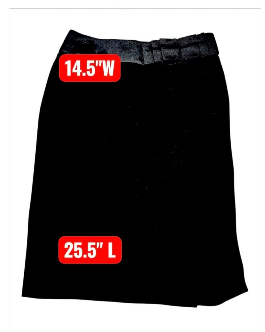 Giorgio Armani Black Skirt (Category: Skirts) located in Paranaque City. Submitted by calm_youngstore7 (Listing ID 1469581325, Image 3). Description: ON SALE! 80% OFF RETAIL! - Brand: Giorgio Armani - Origin: Made in Italy - Condition: Brand new with tags attached - Size: 40 Italian sizing - Measurements: Waist 14.5" across, Total length 25.5" - Design: Elegant pleated waistband with side button and zipper closure - Color: Classic black.
