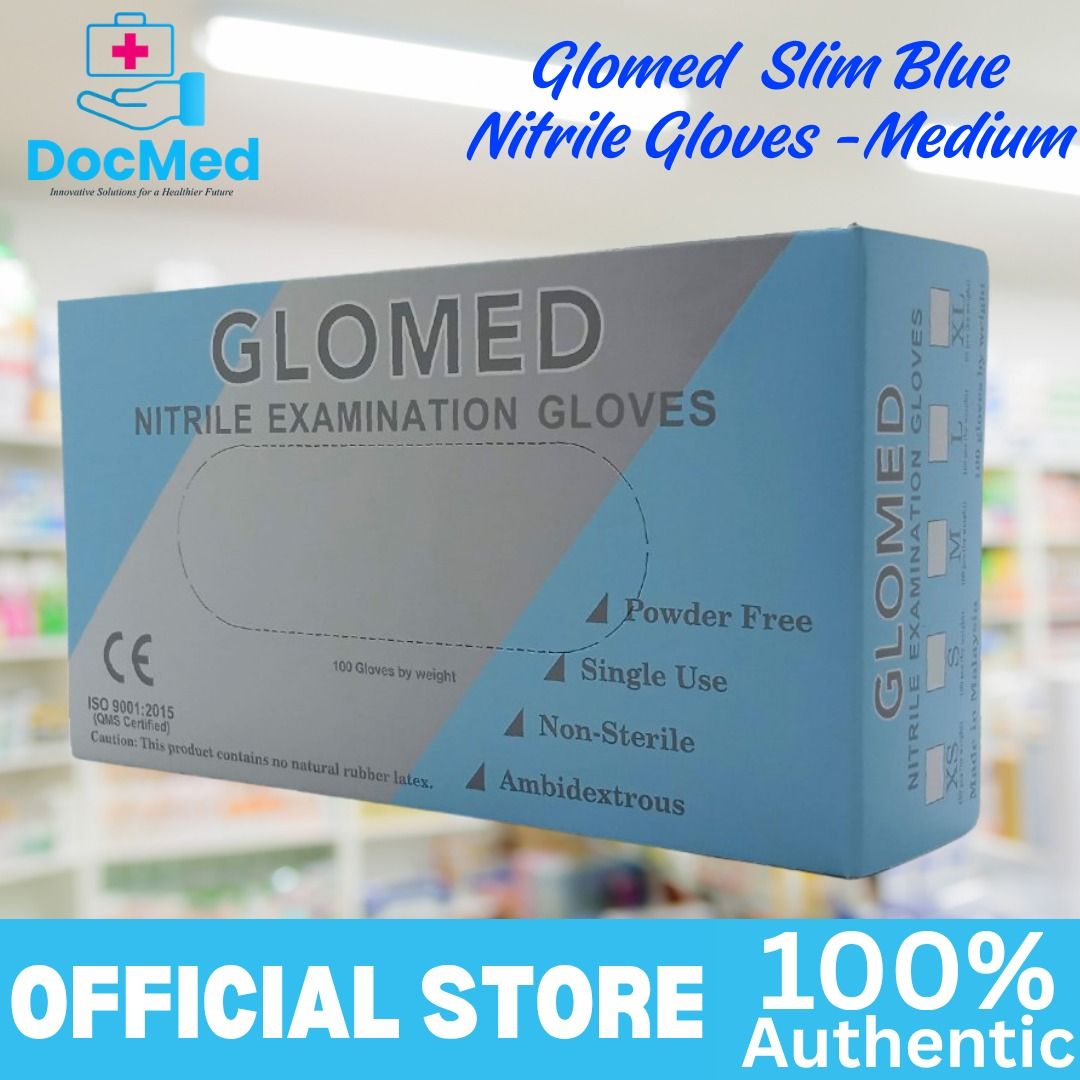 GLOMED BLUE NITRILE GLOVES 100 PCS PER BOX (Category: Medical Supplies & Tools) located in Quezon City. Submitted by dxs_zyra (Listing ID 1469594232, Image 1). Description: .