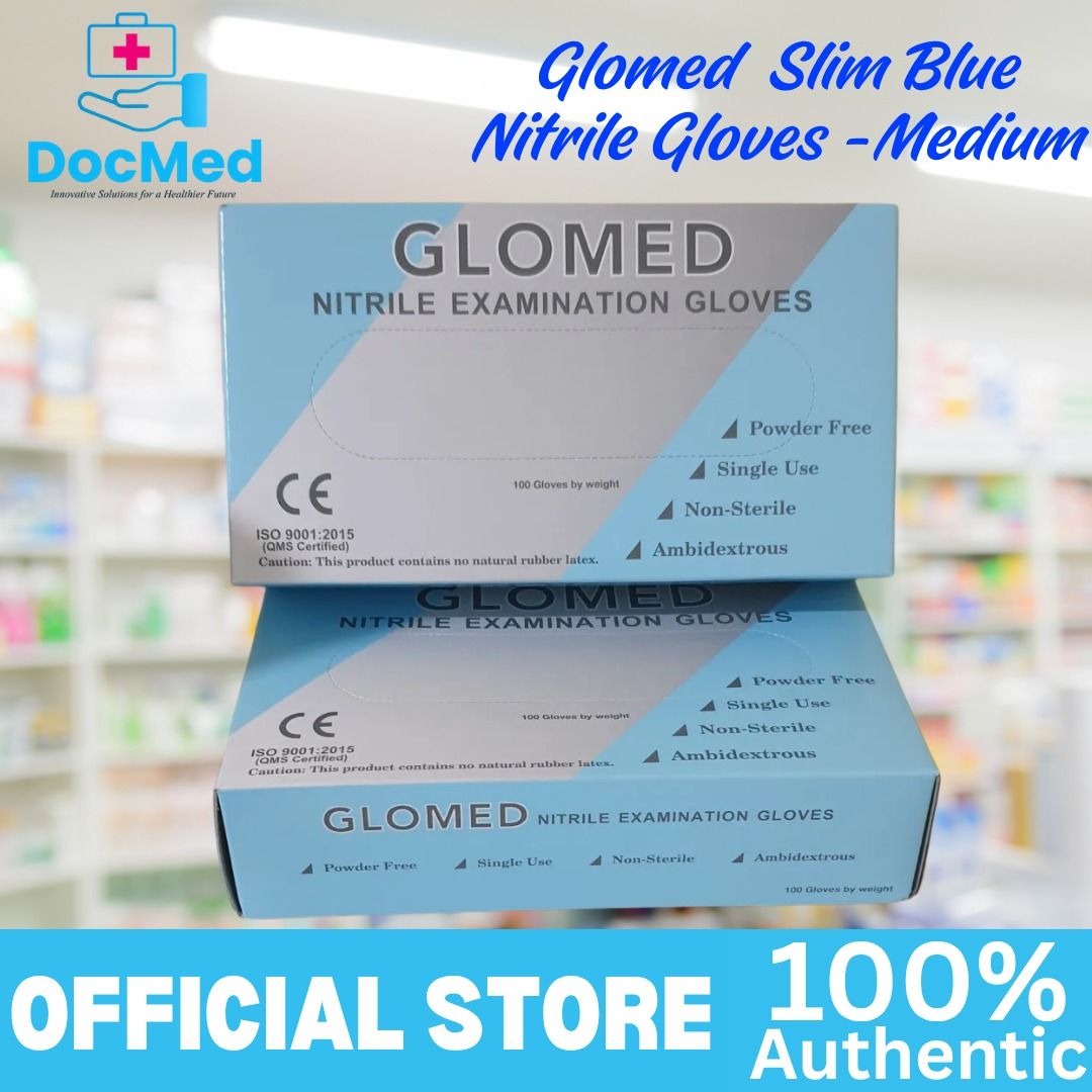 GLOMED BLUE NITRILE GLOVES 100 PCS PER BOX (Category: Medical Supplies & Tools) located in Quezon City. Submitted by dxs_zyra (Listing ID 1469594232, Image 2). Description: .