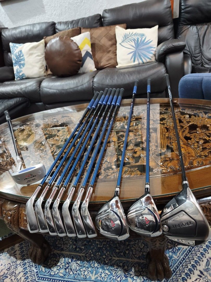 Golf Lefty Set (Category: Other Sports Equipment and Supplies) located in Paranaque City. Submitted by manilagolfmarket (Listing ID 1469654068, Image 2). Description: For Sale Left Handed Set."Lefty" ° Accudis R flex graphite shaft irons °Accudis woods °Accudis semi mallet putter °Try fit 10.5° driver °Stabd bag included in good condition for only 23.8k pick up Bf Paranaque free shipping within MM.