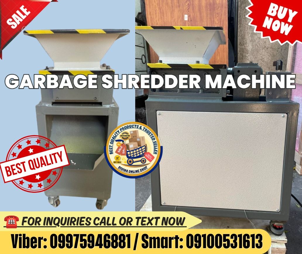 Good Quality Garbage Plastic Shredder Machine Sale Now (Category: Everything Else Others) located in Caloocan City. Submitted by happyphoenix-43f2 (Listing ID 1469603398, Image 1). Description: 🌏 We Can Deliver Nationwide 👉 AP Cargo, LBC & Lalamove (🛳️ Sea /✈️ Air Freight) Price: 416,640 🔥 DW-180 Garbage Shredder Machine Specification: Motor: 220V, 50Hz, 1-phase Power: 1.5KW-4,Single motor Reducer: K47 Input speed: 25 rpm Input torque: 400Nm 