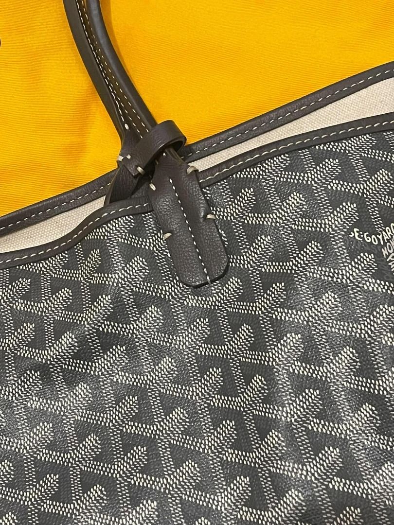 Goyard Saint Louis Tote Bag Grey (Category: Luxury Bags & Wallets) located in Las Pinas. Submitted by missfaust (Listing ID 1469690932, Image 2). Description: NGA Soft canvas, sturdy handles Comes with a matching pochette for your small essentials Includes yellow dust bag for storage.