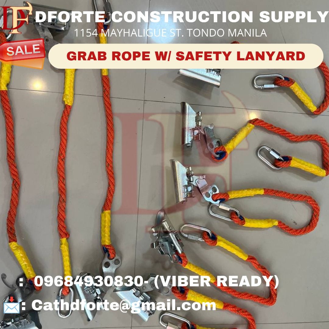 GRAB ROPE W/ SAFETY LANYARD (Category: Looking For) located in Manila. Submitted by dforte_ms.cath (Listing ID 1469630068, Image 1). Description: 🏗️ DFORTE CONSTRUCTION SUPPLY Excellence is our forte — your satisfaction is our priority. Your trusted source for quality and affordable construction supplies: ✅ Construction & Hand Tools ✅ Power Tools & Equipment ✅ Safety Gear & PPE ✅ Hardware & Industrial Supplies ✅ Ropes, Chains & Cables 📞 Ms. Cat