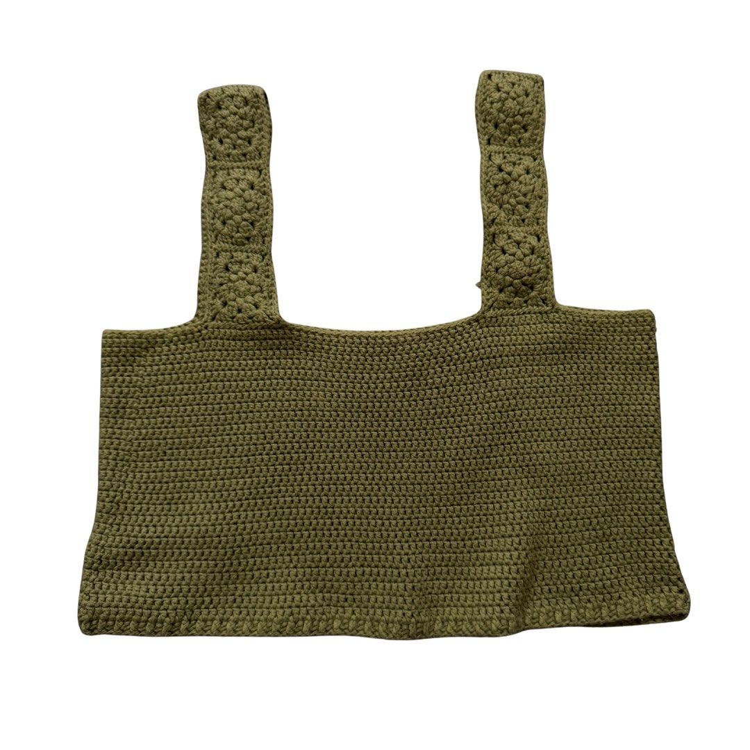 green crochet top (Category: Sleeveless) located in Rizal. Submitted by wornbyparis (Listing ID 1469607141, Image 1). Description: - size can be from s-m.