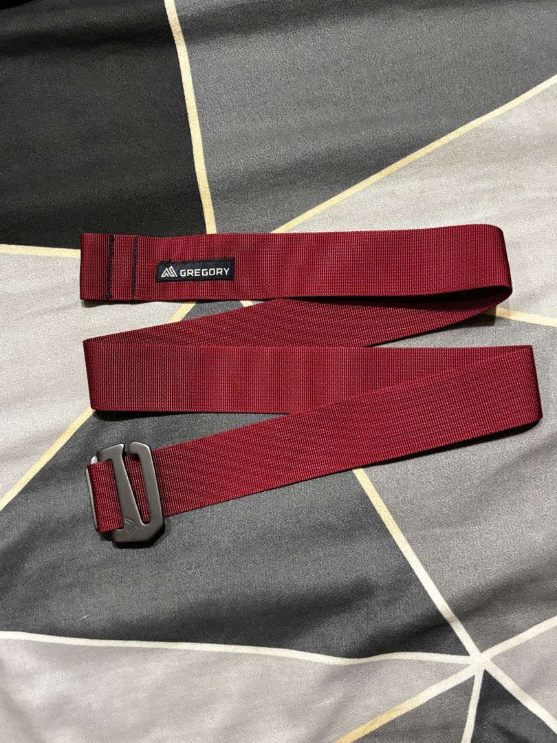 Gregory Webbing Belt Red and Olive Green (Category: Belts) located in Manila. Submitted by bizcuits (Listing ID 1469740236, Image 2). Description: - Gregory webbing belts: Red and Olive Green - Heavy-duty metal buckle with custom brand logo length is 40 - Durable woven nylon strap with clean stitched branding patch - Sturdy construction with a simple adjustable fit - Versatile accessories for daily wear or outdoor use - Available as a bundle for 