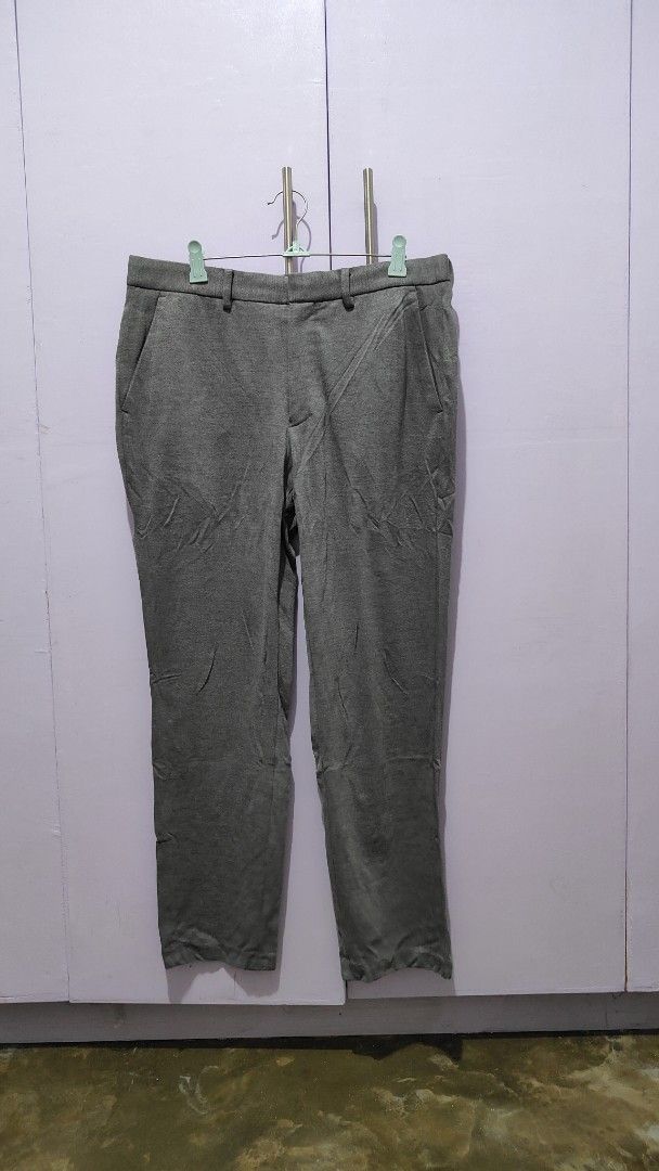 Grey casual trousers men pants slacks (Category: Trousers) located in Bacolor. Submitted by annjjjjj (Listing ID 1469644103, Image 1). Description: - Colour: Grey - Fit: Straight cut leg - Waist: Waistband with belt loops - Pockets: Two functional side pockets - Style: Solid colour, versatile for work or casual weekends - Easy to pair with shirts and tees.