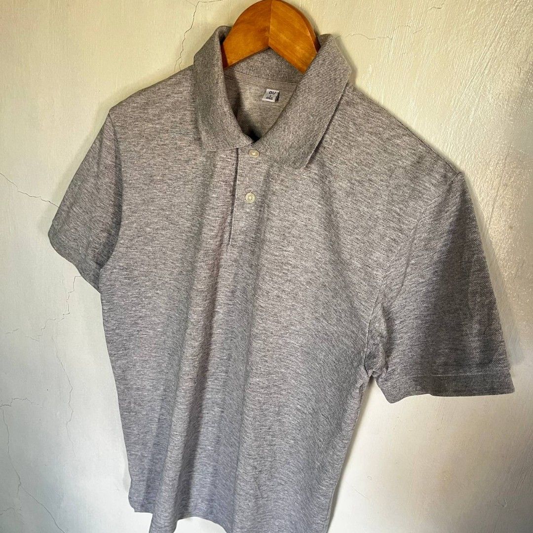 GU GRAY POLO (Category: Tshirts & Polo Shirts ) located in Naga. Submitted by thrift_na (Listing ID 1469680962, Image 2). Description: 📍GU GRAY POLO 📐 Dimensions ( inches ) Width: 19.5 Length: 25.5 📜 Details Already Wash/Ready To Wear Color Rate: 10/10 Issue: None Good Fittings.