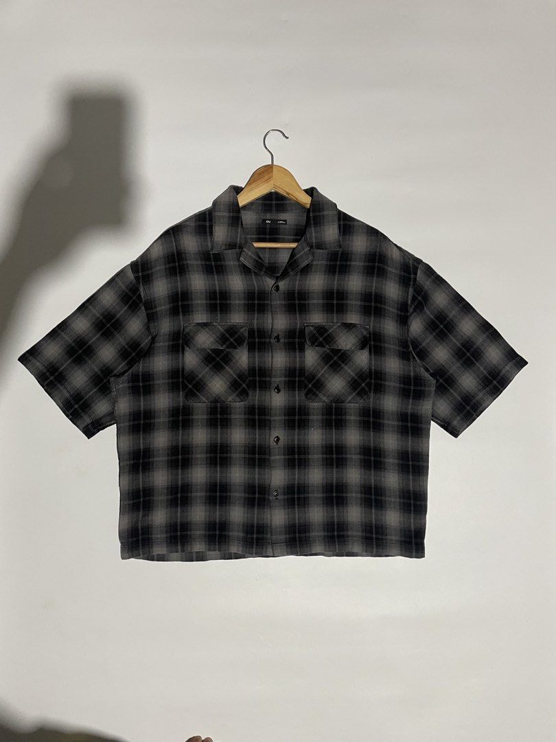 GU plaid shirt boxy fit (Category: Tshirts & Polo Shirts ) located in Bais. Submitted by christian.complexthrift08 (Listing ID 1469757205, Image 1). Description: GU plaid shirt boxy fit (Perfect for daily use) Color: Black Size: L on tag Width: 24.5 inches Length: 26.5 inches Condition: 9.5 / 10 Issue: Price: 499 free shipping Via JNT express.