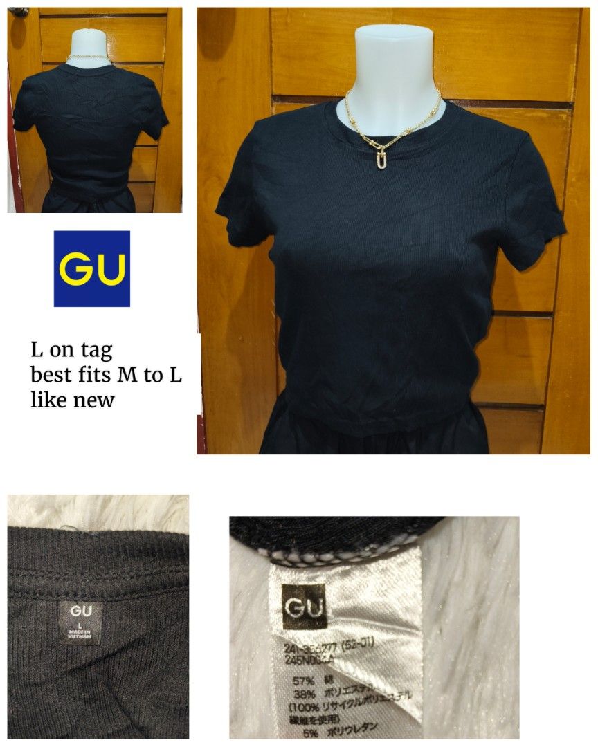 GU ribbed cropped top (Category: Shirts) located in Midsayap. Submitted by leighdeelovelylocks (Listing ID 1469699368, Image 1). Description: handpicked and carefully thrifted.