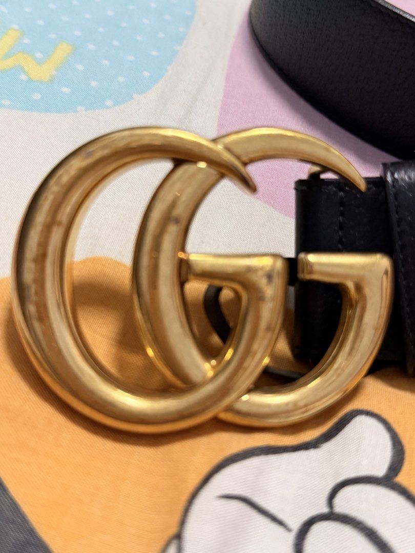 Gucci Double G Buckle Black Leather Belt (Category: Luxury Accessories) located in Manila. Submitted by emh_pfinds (Listing ID 1469670963, Image 2). Description: Authentic Gucci Belt Size: 34 .