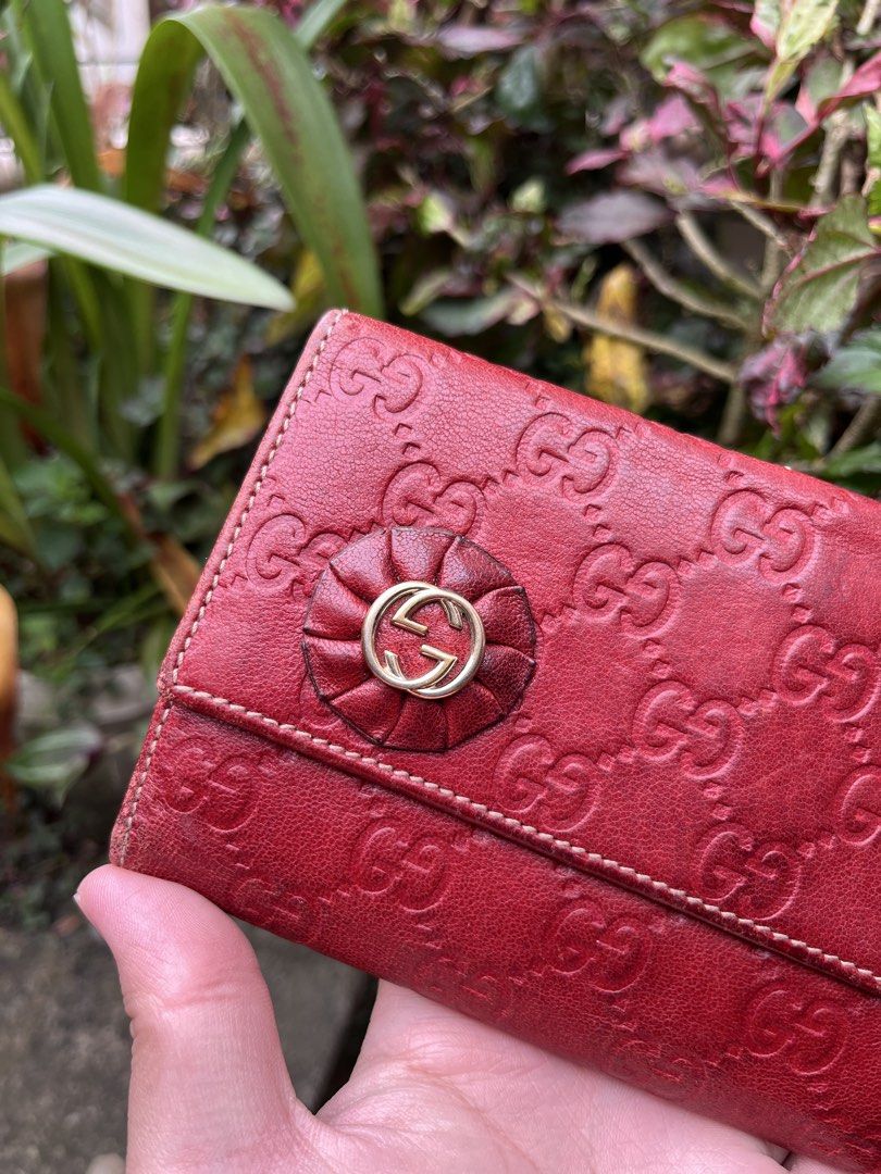 GUCCISSIMA CONTINENTAL RED LONG WALLET (Category: Luxury Bags & Wallets) located in Baguio. Submitted by closetgc.clothingshop (Listing ID 1469618154, Image 3). Description: Gucci guccissima red long wallet Very good condition ( Guaranteed Authentic ) .