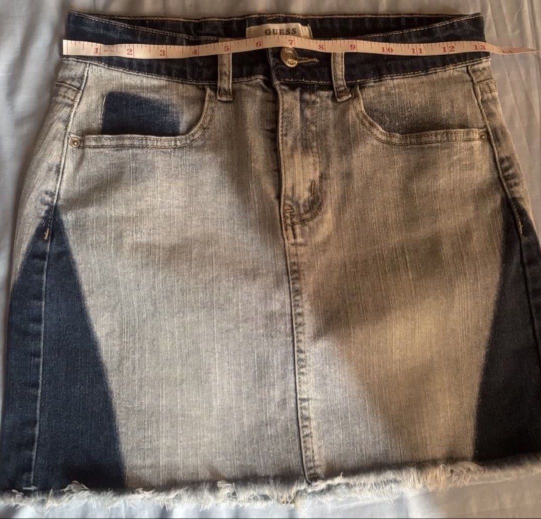 Guess PreLoved 5pcs Clothes Bundle Set (Category: Skirts) located in Makati City. Submitted by shukufukucy (Listing ID 1469711723, Image 2). Description: PreLoved Guess Clothes Bundle Sets (5pcs) * 1 Denim Skirt (26 inches) bought in PH at 3.8k * 1 Denim Faded Stripe Button Pants (26 inches) bought in Japan at 6.8k * 1 Active wear (small) bought in PH at 1.9k * 1 Casual Top Blouse (small) bought in PH at 1.9k * 1 Longsleeve Lace Top Blouse (small