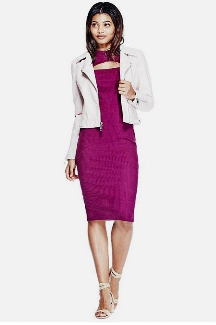 Guess Ribbed Midi Dress with Cutout (Category: Dresses) located in San Pedro. Submitted by fromsissiescloset (Listing ID 1469582178, Image 1). Description: GU€SS Cut Out Bodycon Midi Dress - Plum Color - Excellent condition / gently used - Size Small - Viscose / Polyester / Spandex blend / Stretch - ₽370 shipping included - last price posted - No return / no exchange / no refund .