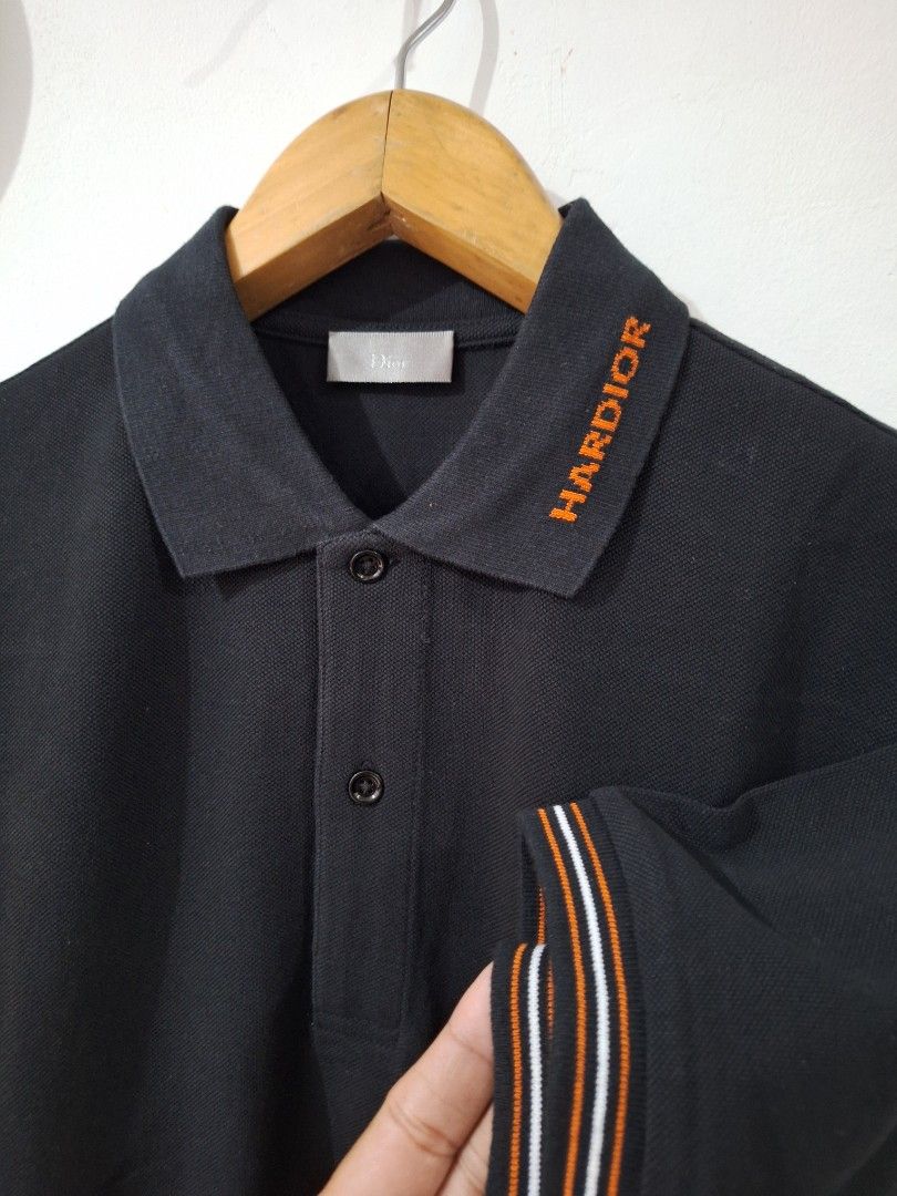 Hardior by dior poloshirt (Category: Tshirts & Polo Shirts ) located in Santa Rosa. Submitted by pat0317 (Listing ID 1469647885, Image 2). Description: Hardior by Dior poloshirt Black/ orange tipping on cuffs Large - 20x28 XL - 21x29 Cod cop Lbc lalamove j&t.