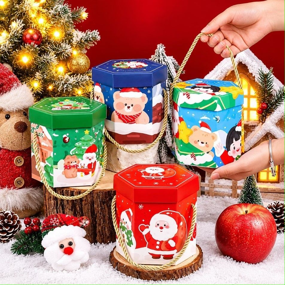 Hexagonal Christmas Gift Box with Handle Random Design Holiday Gift Candy Packaging (Category: Looking For) located in Manila. Submitted by kelly122394 (Listing ID 1469636114, Image 2). Description: pm for more details.