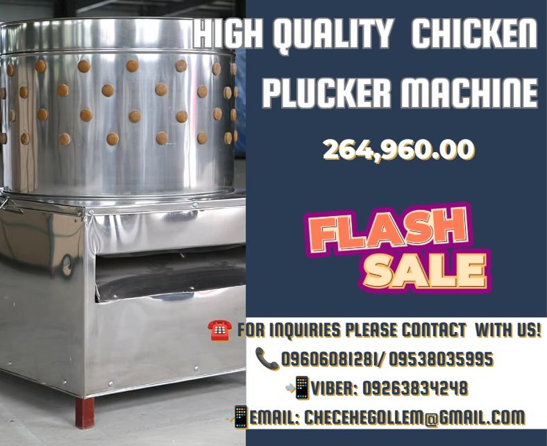 High Quality Chicken Plucker Machine (Category: Everything Else Others) located in Aroroy. Submitted by 09602831019 (Listing ID 1469631845, Image 1). Description: ●Model:YZTM-50 ●Capacity: 2pcs/min ●Power:1.5kw ●Voltage: 220v 50hz 1p ●Size:55*60*80cm ●Package size: 65*75*100cm ●Weight:80kg .