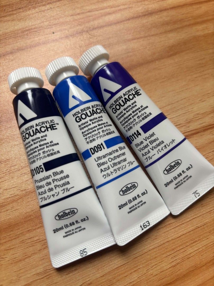 Holbein Acryla Gouache 20 ml (Category: Craft Supplies & Tools) located in Cebu City. Submitted by cassiopea_01 (Listing ID 1469646491, Image 1). Description: ultramarine blue prussian blue blue violet.