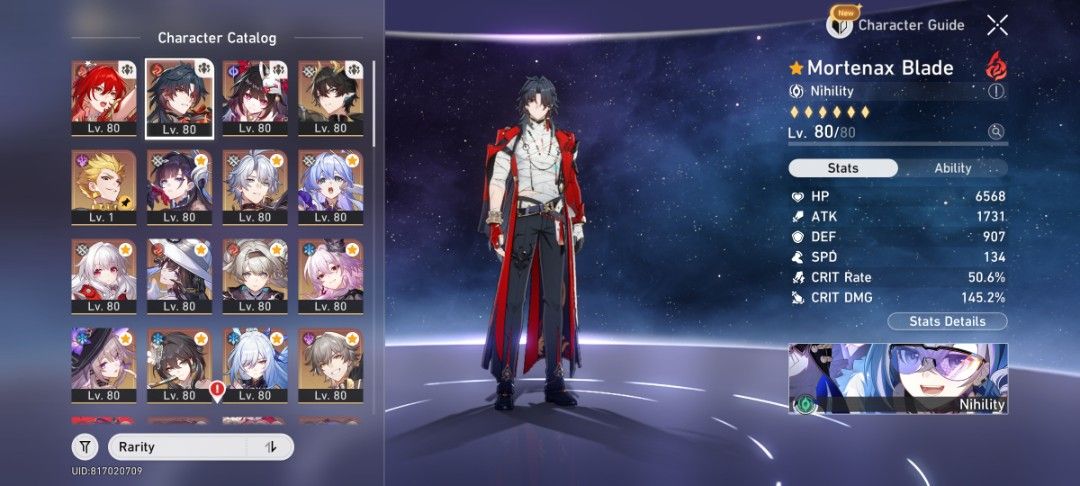 Honkai Star Rail Endgame Account (Category: Game Gift Cards & Accounts) located in Pasay City. Submitted by mahoraga78951 (Listing ID 1469633662, Image 2). Description: - Trailblaze Level 70 Endgame Account - Packed with top-tier Level 80 characters: Himeko, Black Swan, Sparkle, Dan Heng Imbibitor Lunae (DHIL), Acheron, and Kafka - Fully stacked roster, 100% ready for challenging endgame content right away - For more pictures visit the gdrive bel