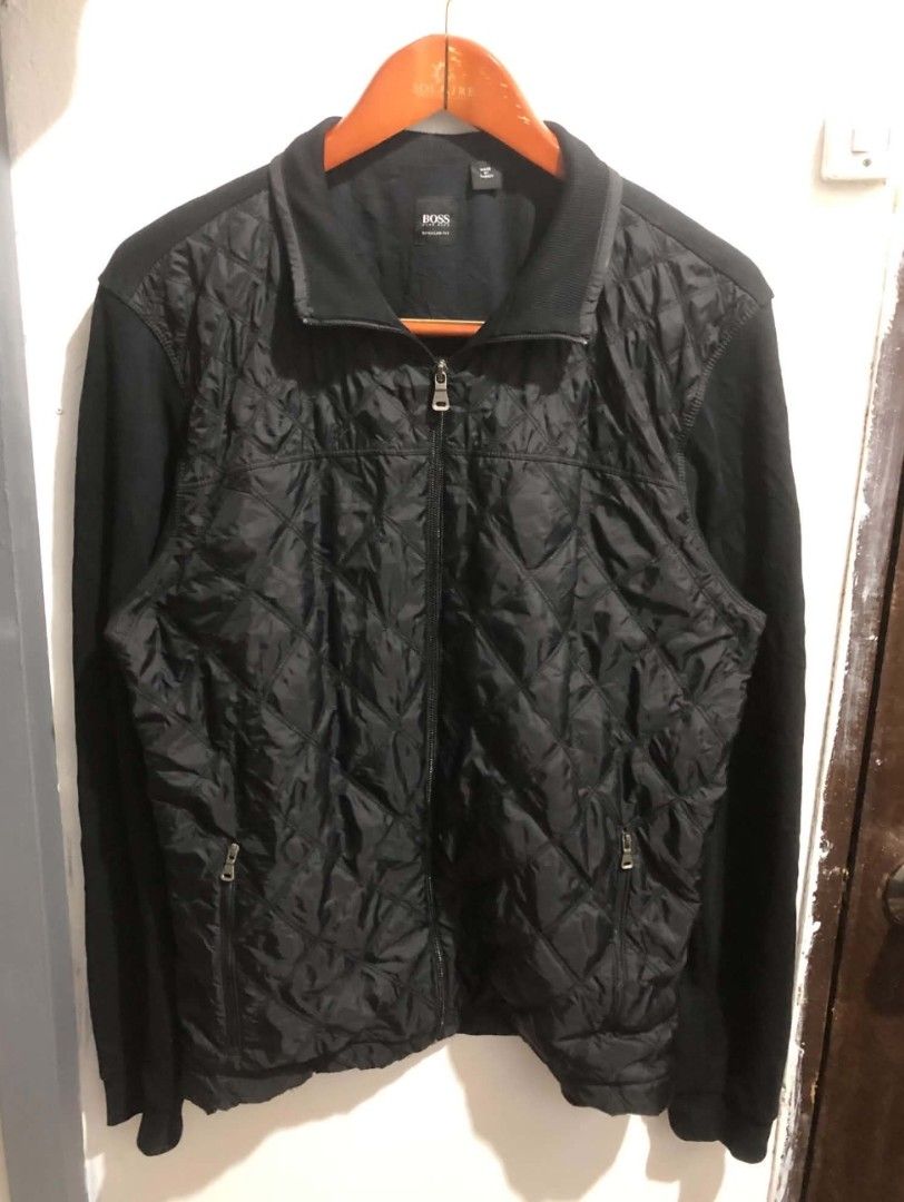 Hugo Boss Fullzip Jacket (Category: Hoodies) located in Cabuyao City. Submitted by THRIFTHITS (Listing ID 1469671576, Image 3). Description: Hugo Boss Quilted Full Zip Jacket (Authentic) Excellent condition 23x28 Mine 580‼️ Direct Message me and Add for fast Transaction ty .