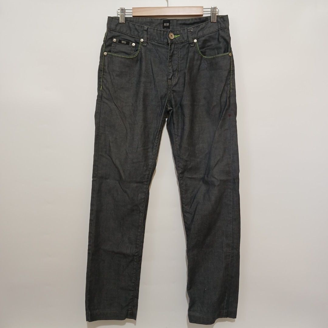 HUGO BOSS REGULAR FIT (Category: Jeans) located in Ozamiz City. Submitted by 2nd.sight (Listing ID 1469672521, Image 1). Description: size: 32x34 on tag w: 32 l: 40.5 hem: 7.5 issue: paint stain(see last 2 pics).