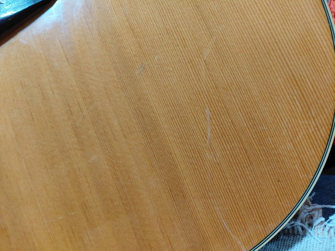 Ibanez PF15-NT (Category: Musical Instruments) located in Santa Rosa. Submitted by kaijirocruz (Listing ID 1469720182, Image 3). Description: Type- Adulr sized Laminated Guitar - Finish: Natural wood top with glossy dark back and sides - Hardware: Black pickguard and reliable metal tuning pegs - Condition: Plays fine and sounds solid; has minor surface scratches and a small scuff on the top body from playing - Perfect for beginners or casual jam 