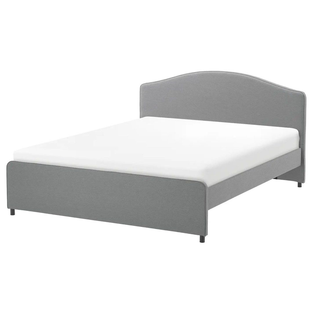 IKEA Hauga Vissle Grey Bedframe (Category: Bed Frames & Mattresses) located in Manila. Submitted by r_trisha (Listing ID 1469596276, Image 1). Description: Original Price: around ₱15,000 Selling Bedframe only Frame Dimensions: 159cm x 211cm Pickup and Disassembly c/o buyer DM for further details .
