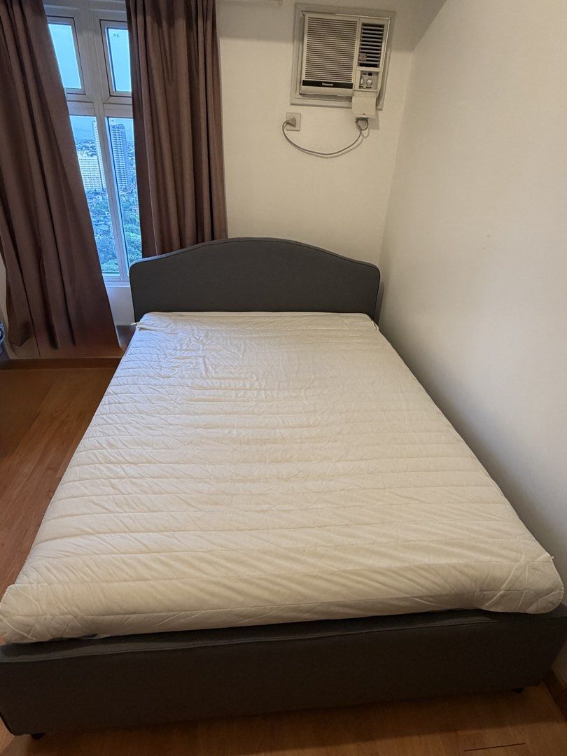 IKEA Hauga Vissle Grey Bedframe (Category: Bed Frames & Mattresses) located in Manila. Submitted by r_trisha (Listing ID 1469596276, Image 2). Description: Original Price: around ₱15,000 Selling Bedframe only Frame Dimensions: 159cm x 211cm Pickup and Disassembly c/o buyer DM for further details .