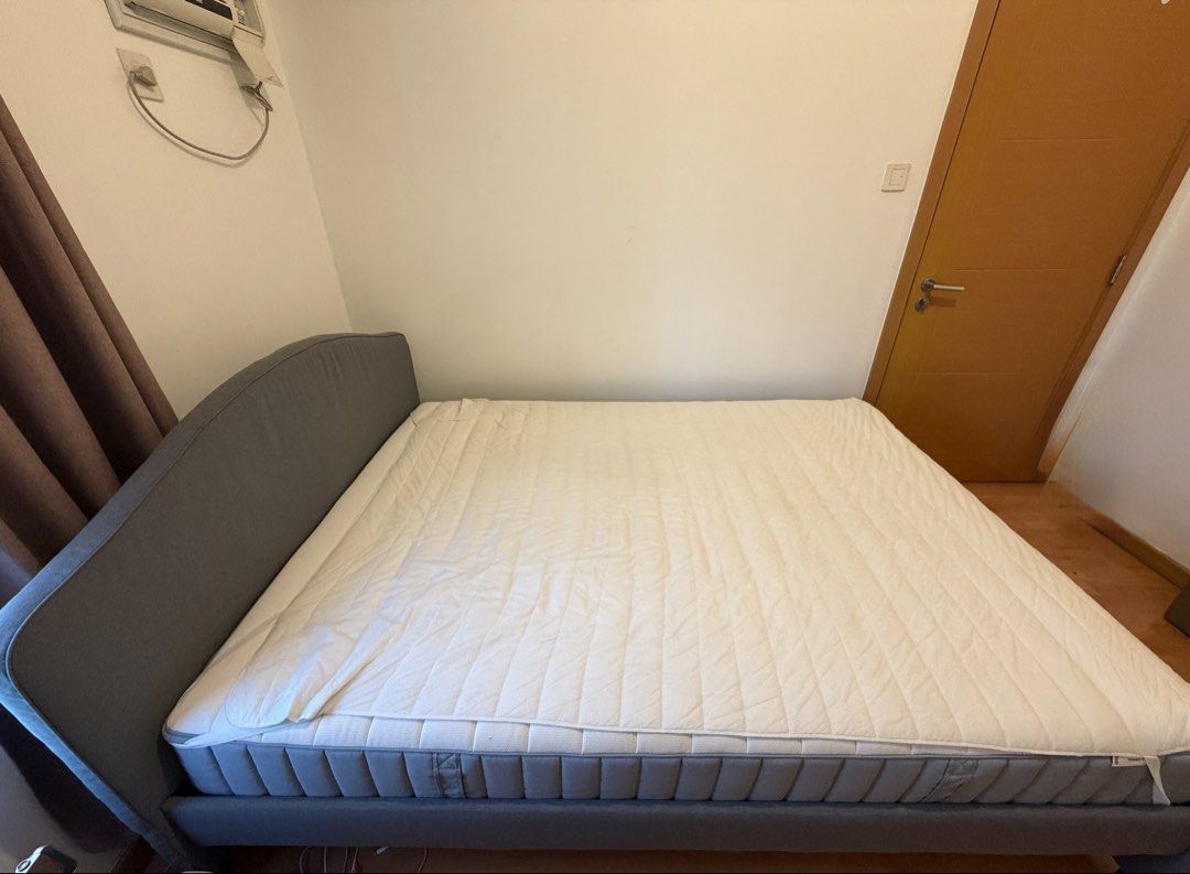 IKEA Hauga Vissle Grey Bedframe (Category: Bed Frames & Mattresses) located in Manila. Submitted by r_trisha (Listing ID 1469596276, Image 3). Description: Original Price: around ₱15,000 Selling Bedframe only Frame Dimensions: 159cm x 211cm Pickup and Disassembly c/o buyer DM for further details .