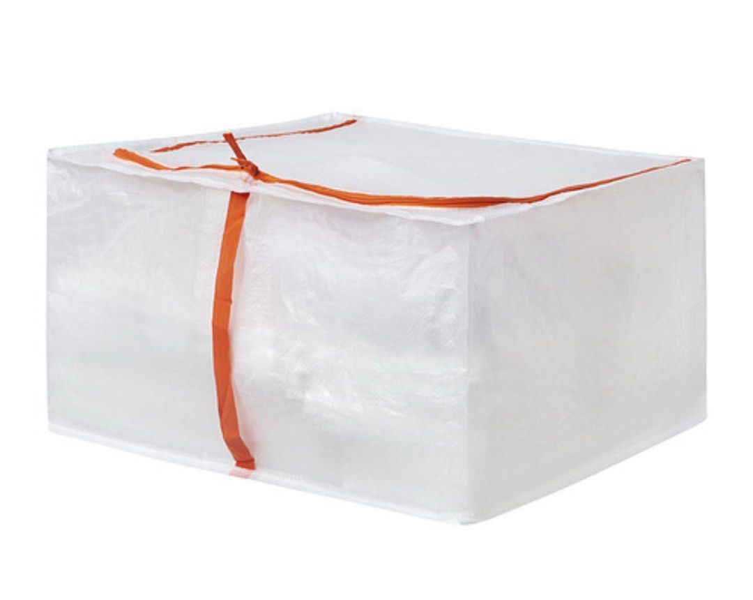 IKEA PÄRKLA Storage Case 55x49x30 cm (Category: Storage Boxes & Baskets) located in Pasay City. Submitted by theclutterfree (Listing ID 1469687713, Image 1). Description: I have 2pcs Brand New Unused - Authentic IKEA PÄRKLA storage case - Dimensions: 55 x 49 x 30 cm - Color: White with striking bright orange zipper and handle strap - Ideal for organizing clothes, bedding, and seasonal items - Fits easily under the bed or inside the wardrobe - Spa