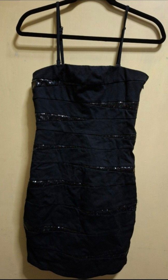INC Black Tube Dress (Category: Dresses) located in Manila. Submitted by thrifter_lifestyle (Listing ID 1469586449, Image 1). Description: Brand: INC (bought in the US) Tube, with removable adjustable straps Fully Stretchable Zipper one side Front has sequin detail Perfect LBD 🖤 Material: Rayon Nylon (see tag) Bust: 28" (relaxed) Waist: 27" (relaxed) Length (excluding straps): 27" Issue: some sequins lost due to use (see photo) hardly noticeable