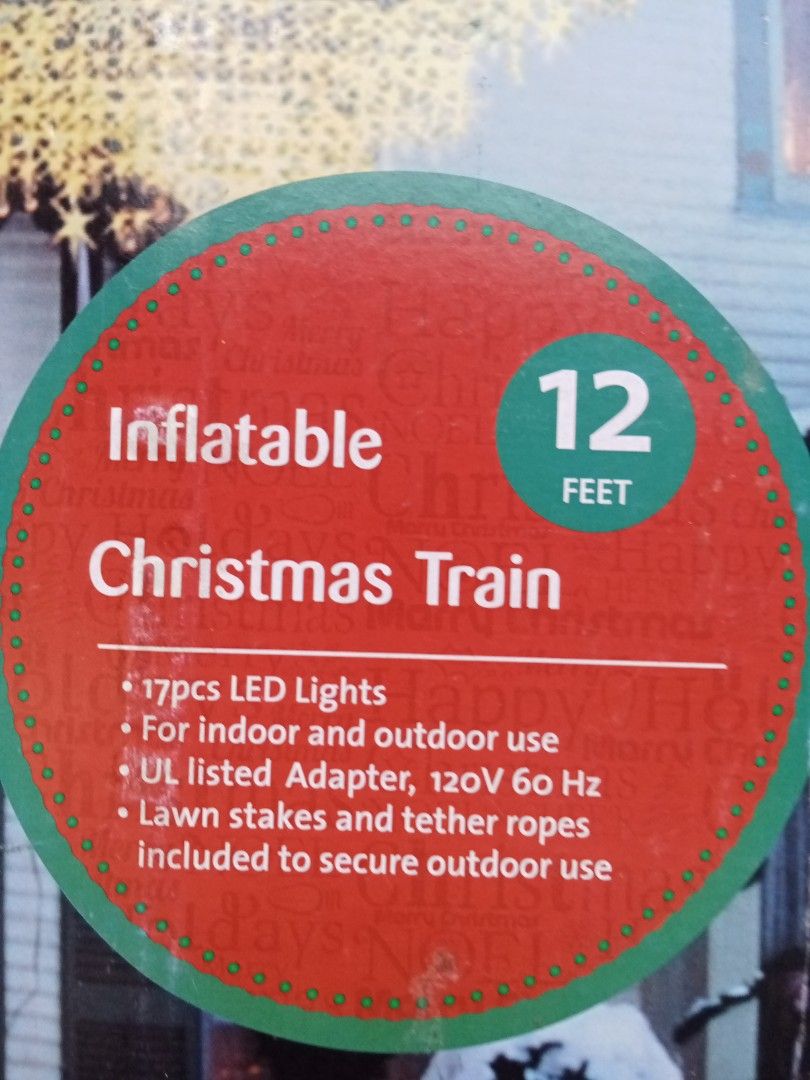 Inflatable Christmas Train (Category: Gardening Tools & Ornaments) located in Rizal. Submitted by ellengreen18 (Listing ID 1469655110, Image 1). Description: Orig. PriceP14,999.75 Sells only for P2000.00 Mall Pullout MOP: Gcash only Sf for buyer's account Deliver thru Lalamove,Grab or JNT.