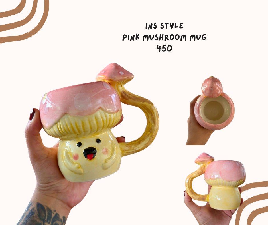 INS Whimsical Pink Mushroom Mug (Category: Coffee & Tea Tableware) located in Pasig City. Submitted by homeyvibesph (Listing ID 1469737239, Image 1). Description: .